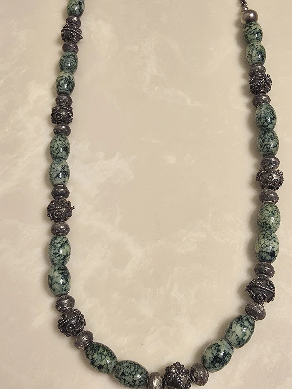 lia sophia Green Jasper Beaded Necklace